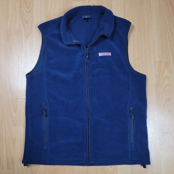 Vineyard Vines Harbor Fleece Vest Men's Size Medium Full Zip Logo Whale Winter‎ - Picture 1 of 7